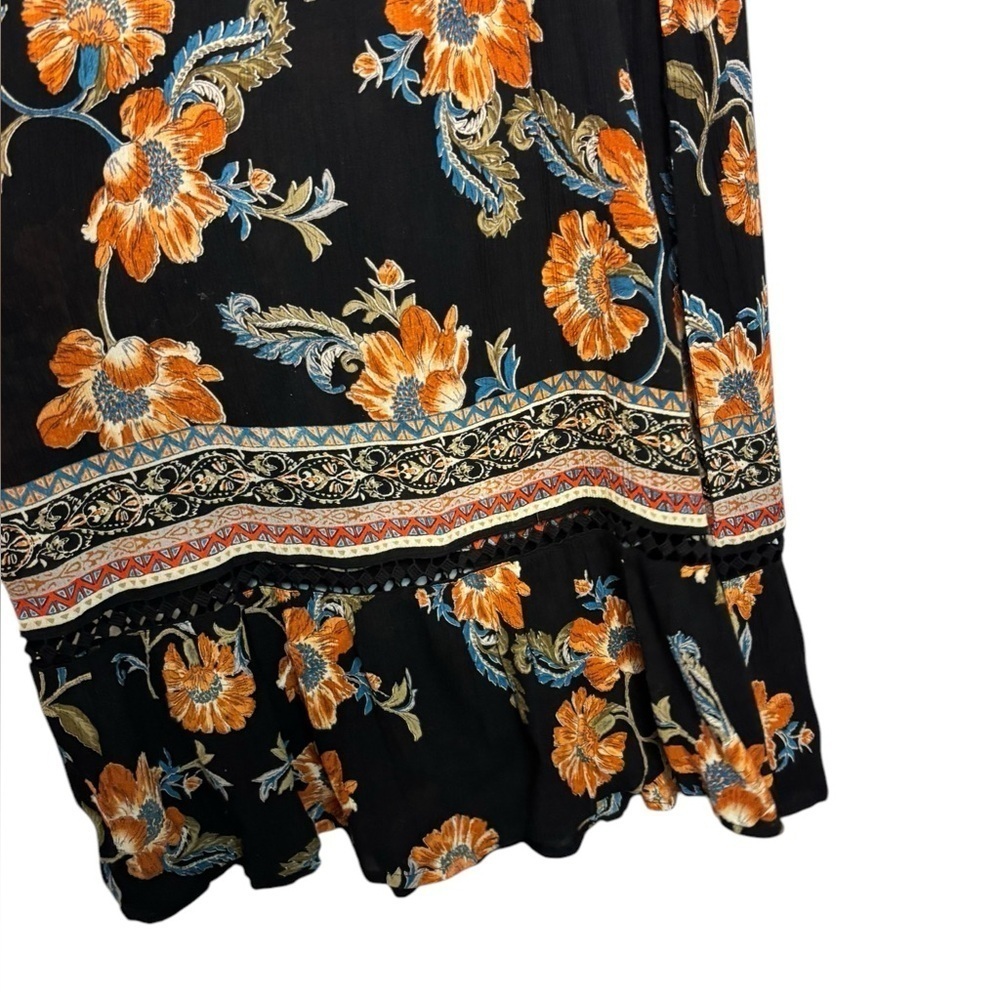NWT Spaghetti Strap Black Floral Open Back Lace Maxi Dress Size Small - Picture 5 of 9